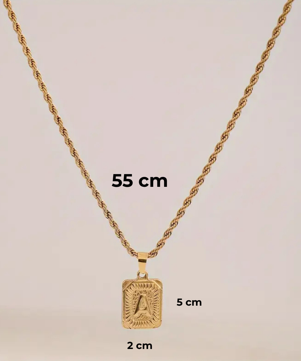 Cadena Con Dije Macizo Enchapado En Oro