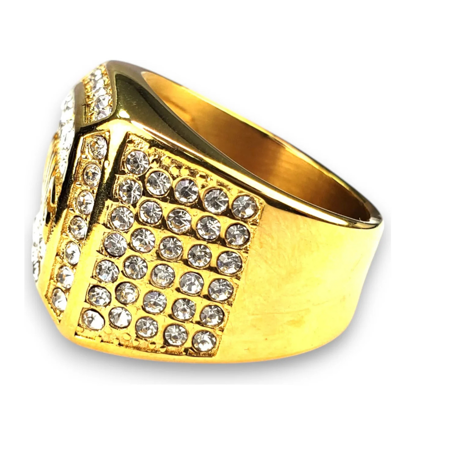 Anillo King Enchapado En Oro 18K Con Incrustaciones De Zirconias