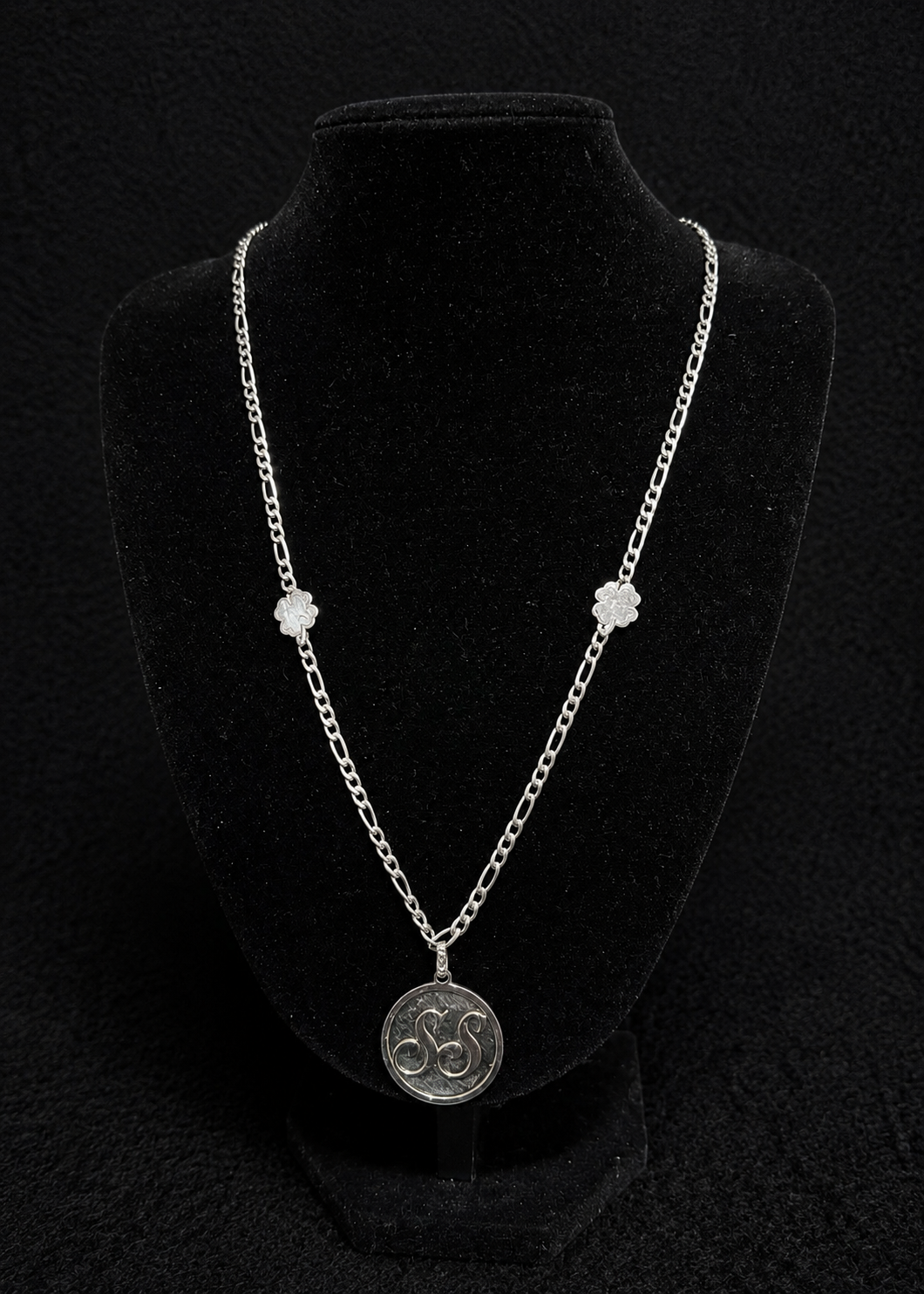 Cadena Plata 925 Con Apliques y Medalla Personalizada