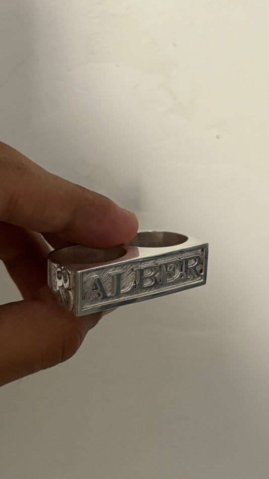 Anillo Doble Personalizado En Plata