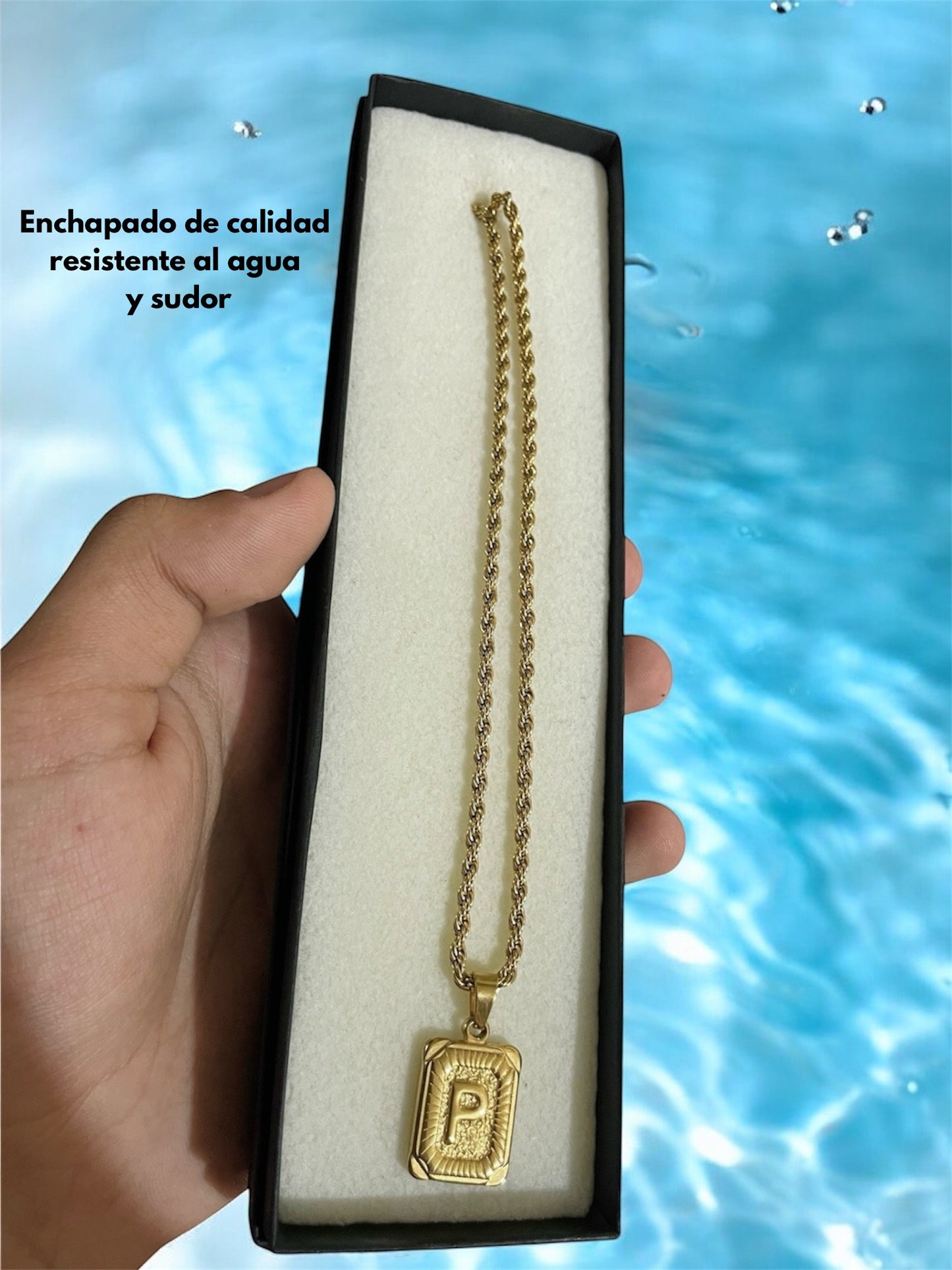 Cadena 65cm Con Dije Macizo Iniciales