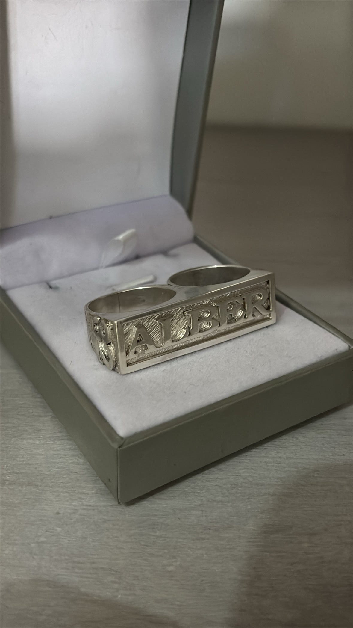 Anillo Doble Personalizado En Plata
