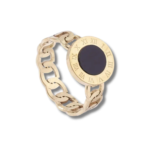 Anillo Estilo Bulgari Enchapado En Oro