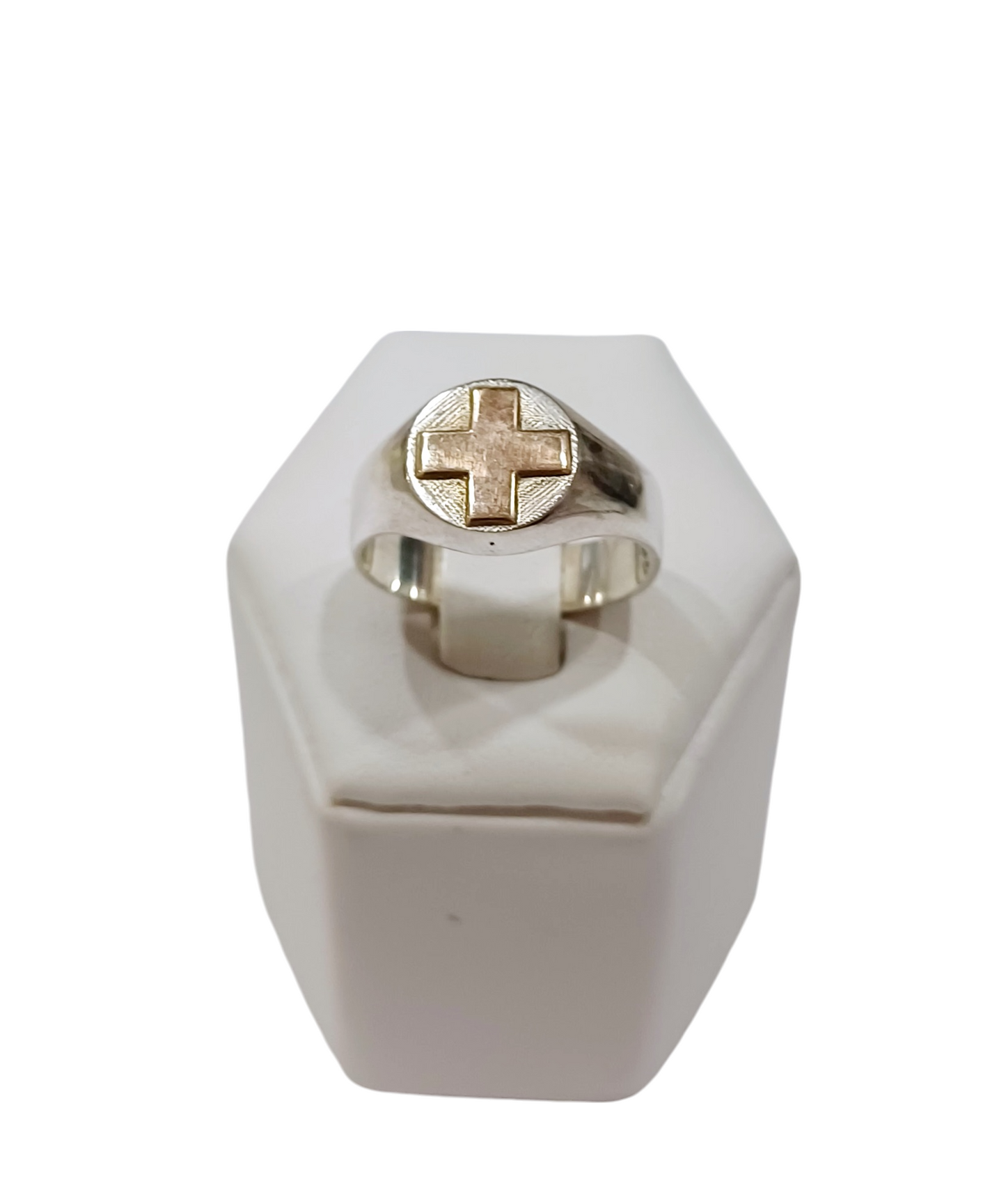 Anillo de profesión plata 925 sello en oro 10k