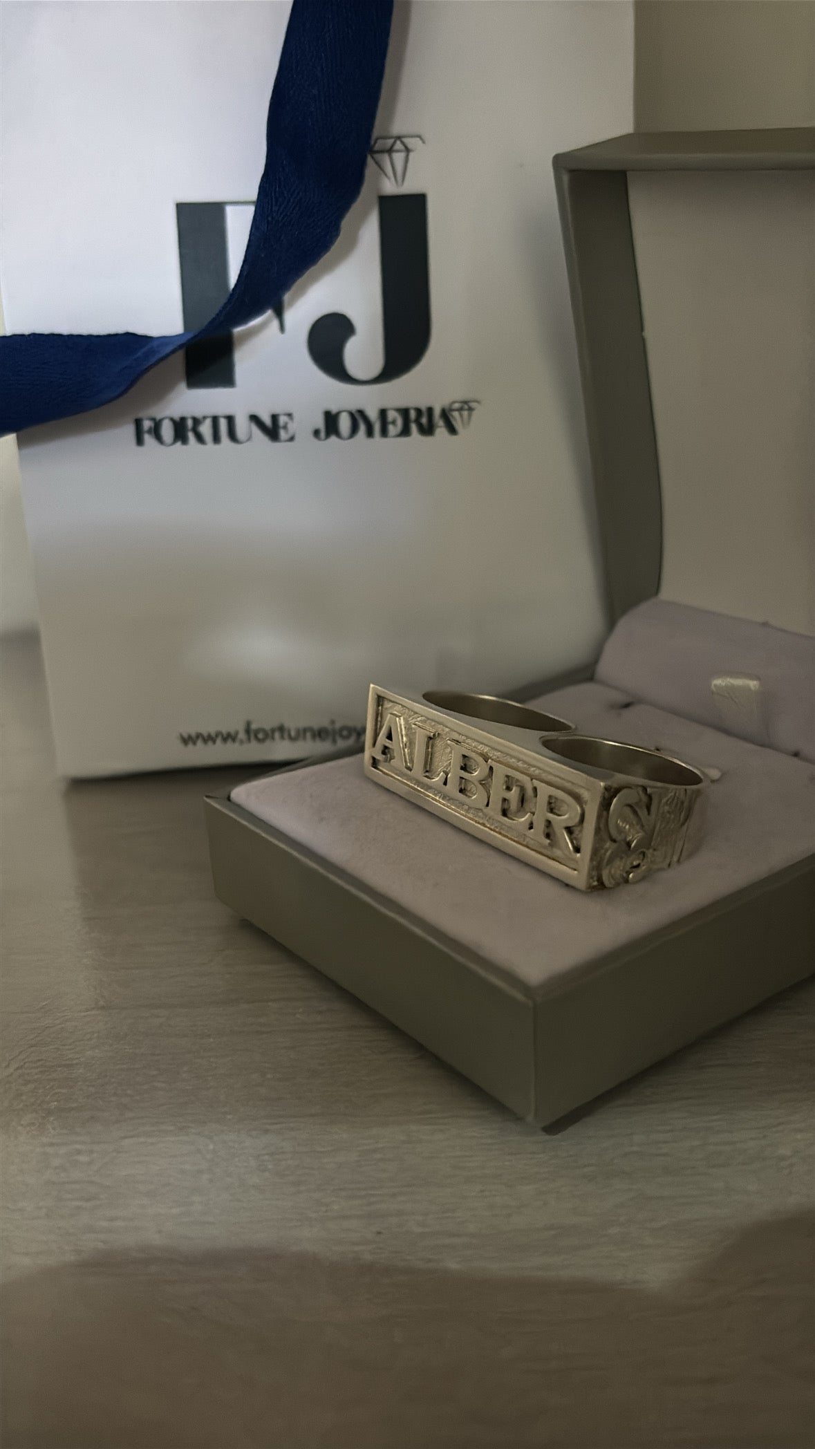 Anillo Doble Personalizado En Plata