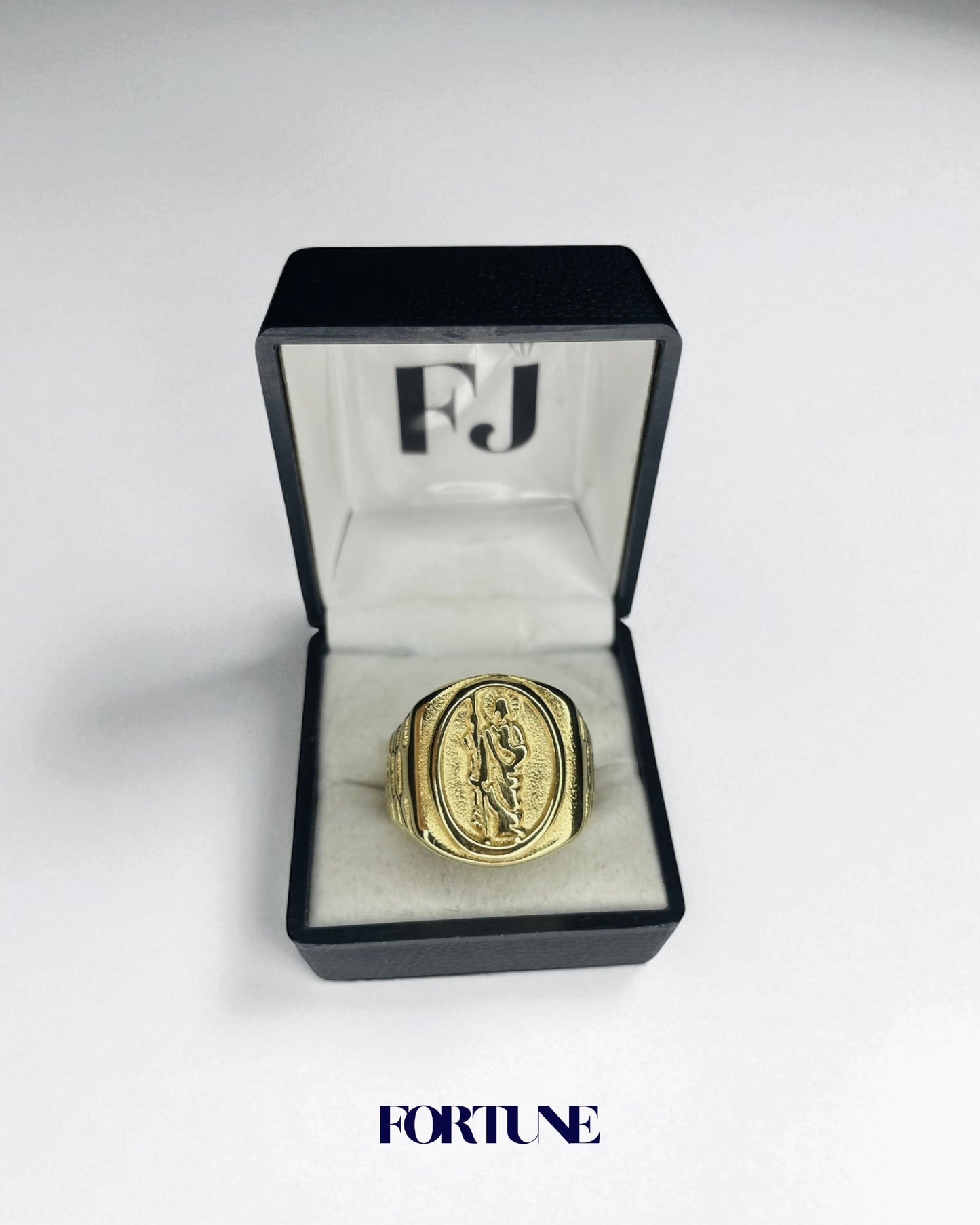 Anillo Jesus Macizo Enchapado Oro