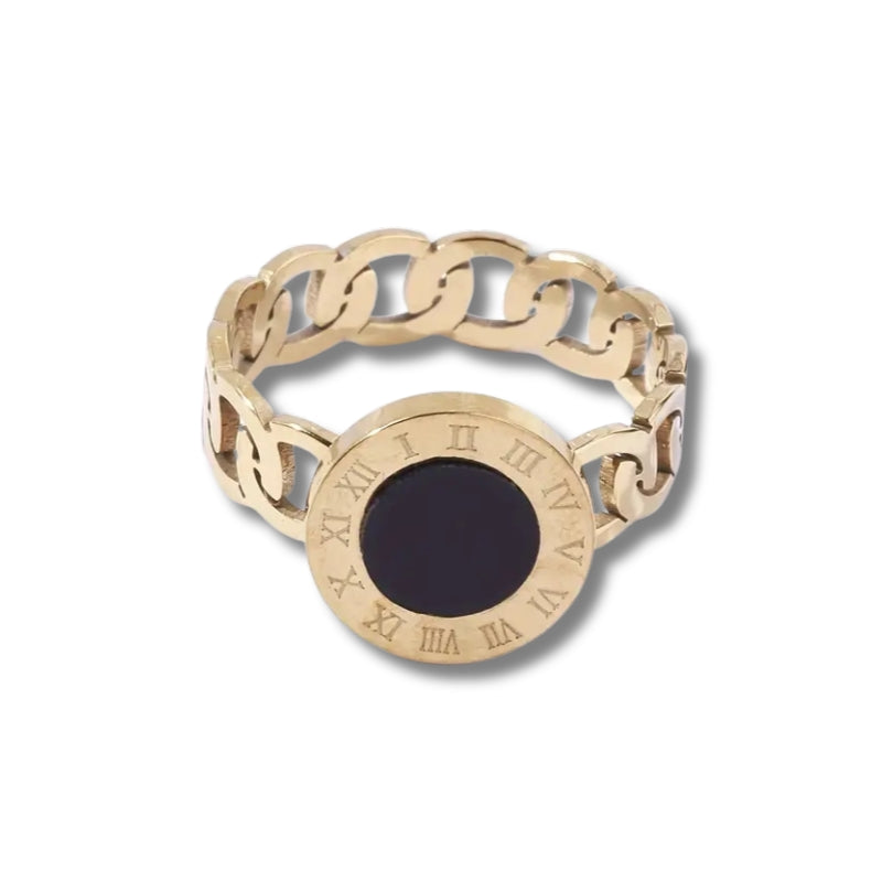 Anillo Estilo Bulgari Enchapado En Oro