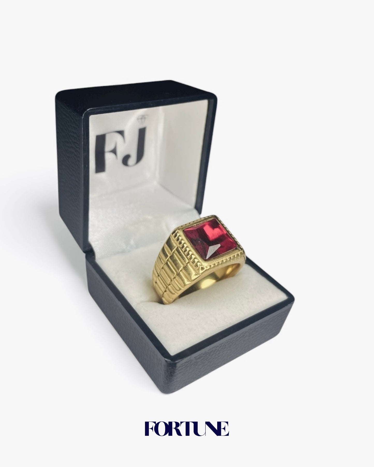 Anillo Macizo Enchapado Con Piedra