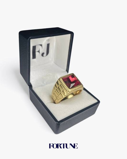 Anillo Macizo Enchapado Con Piedra