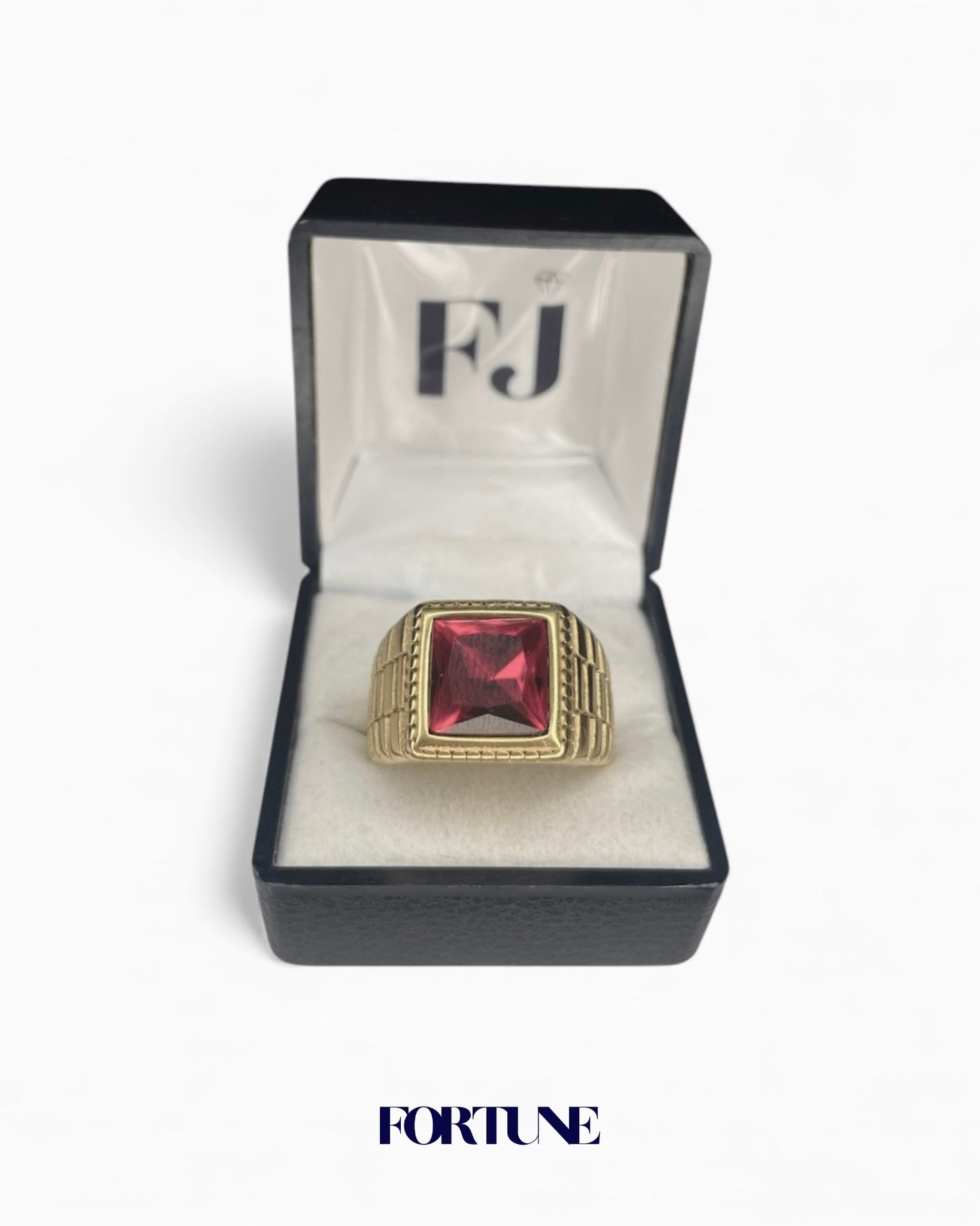 Anillo Macizo Enchapado Con Piedra