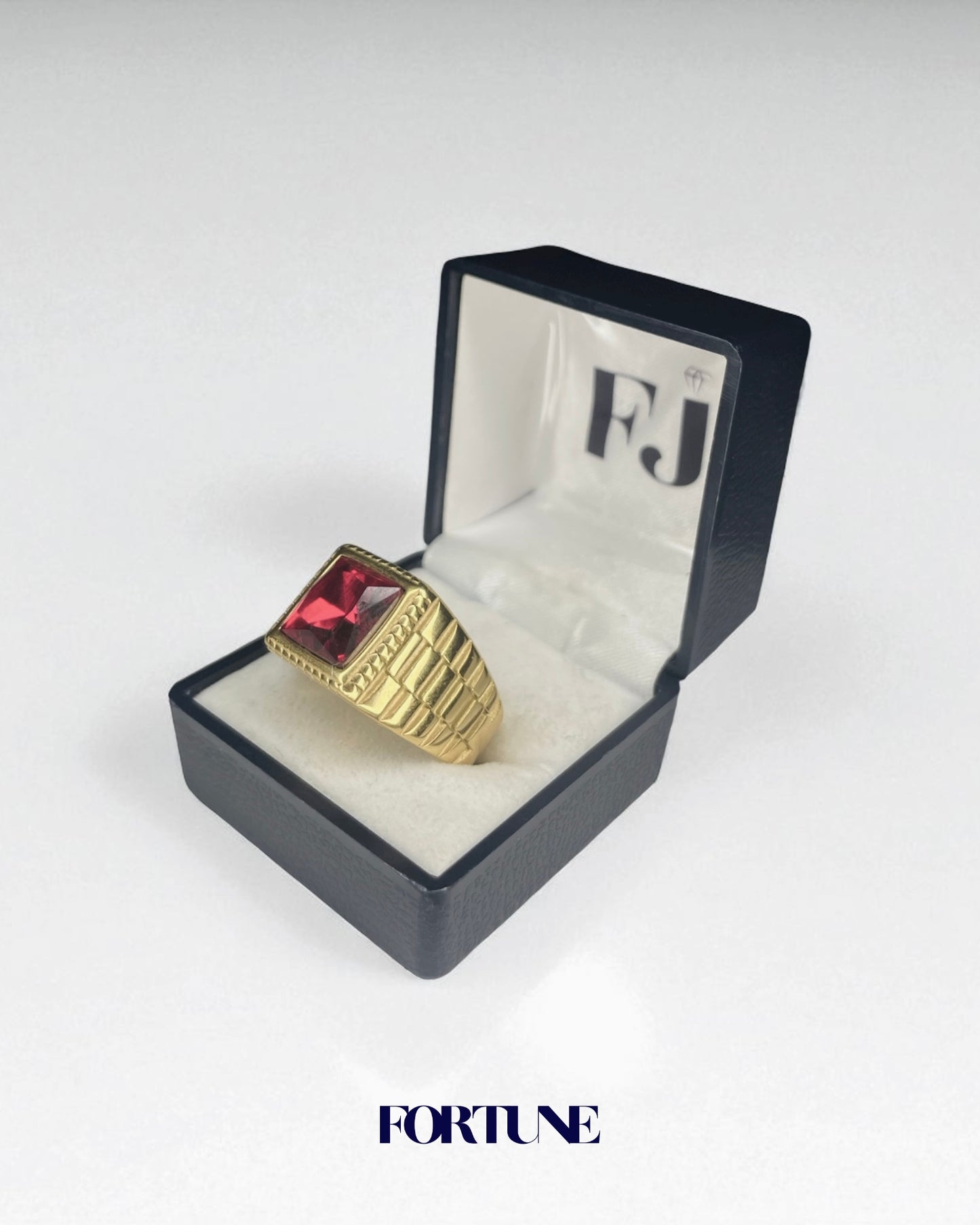 Anillo Macizo Enchapado Con Piedra