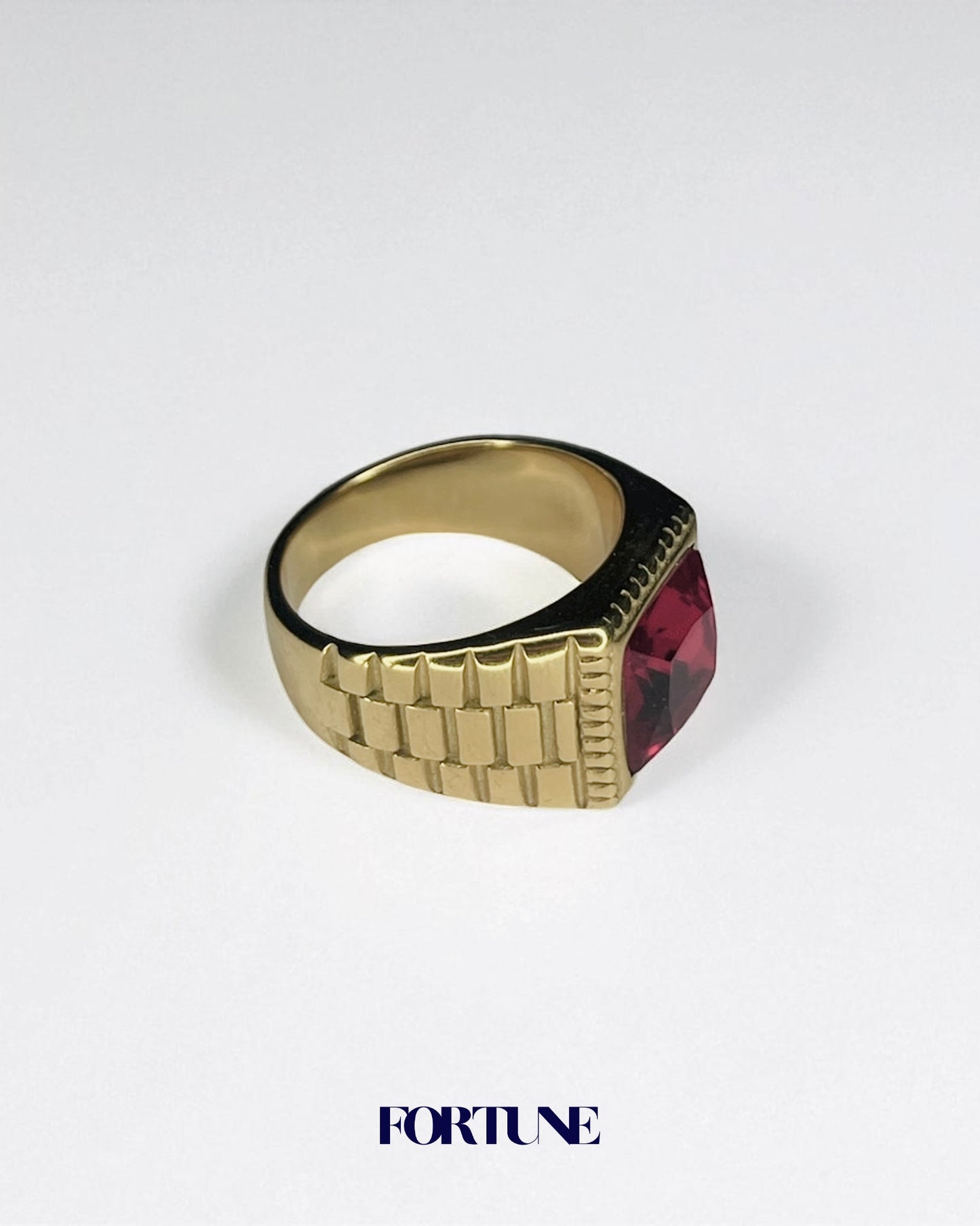 Anillo Macizo Enchapado Con Piedra