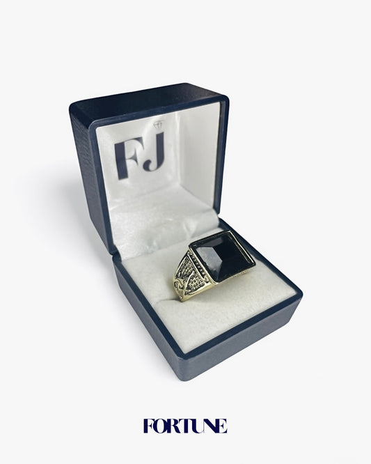 Anillo Con Piedra Enchapado En Oro