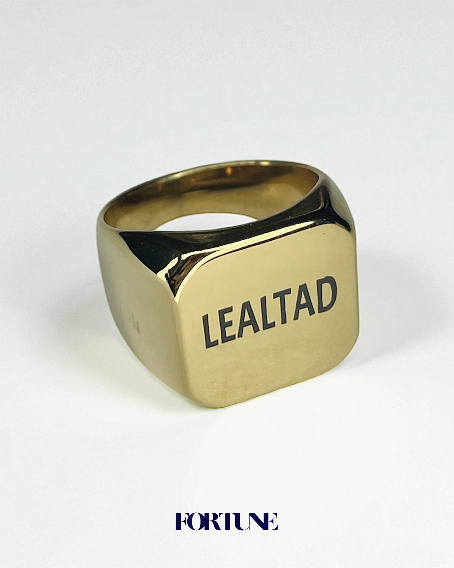 Anillo Cuadrado Macizo “Lealtad” O personalizable