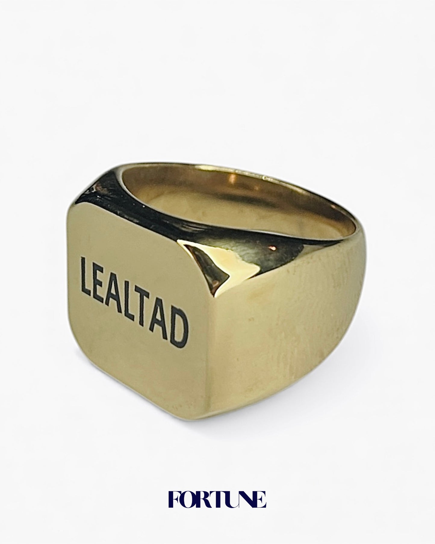 Anillo Cuadrado Macizo “Lealtad” O personalizable
