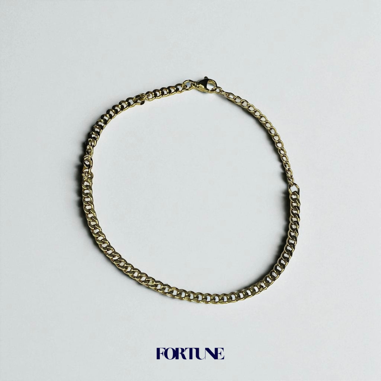 Pulsera Minimalista De Eslabones Enchapada En Ero 18k