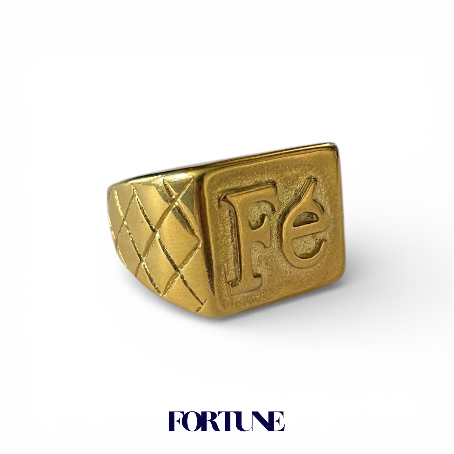 Anillo “Fé” enchapado en oro 18k