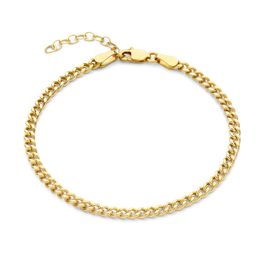 Pulsera Minimalista De Eslabones Enchapada En Ero 18k