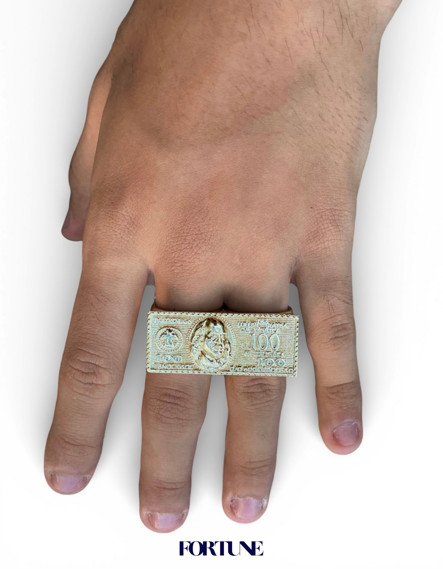 Anillo Doble Diseño De Dólar Enchapado