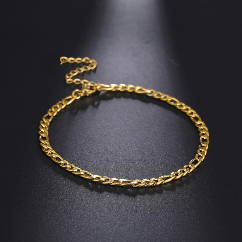 Pulsera Eslabones 3 y 1 Enchapada en Oro