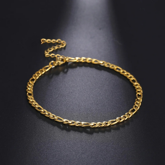 Pulsera Eslabones 3 y 1 Enchapada en Oro