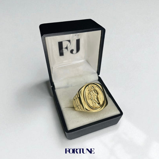 Anillo Jesus Macizo Enchapado Oro