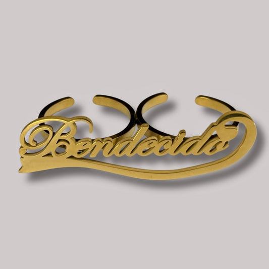 Anillo Doble Personalizado Enchapado En Oro