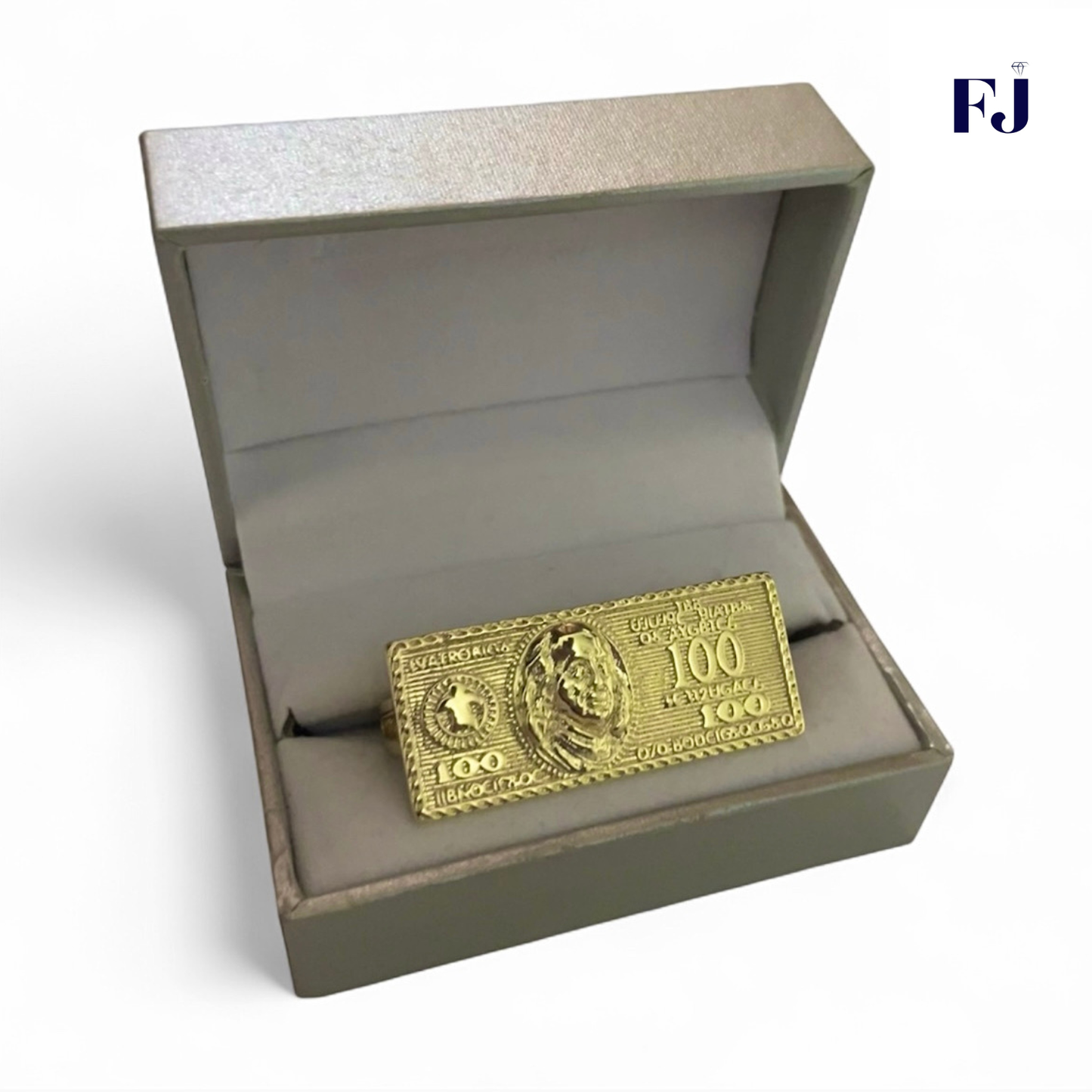 Anillo Doble Diseño De Dólar $100