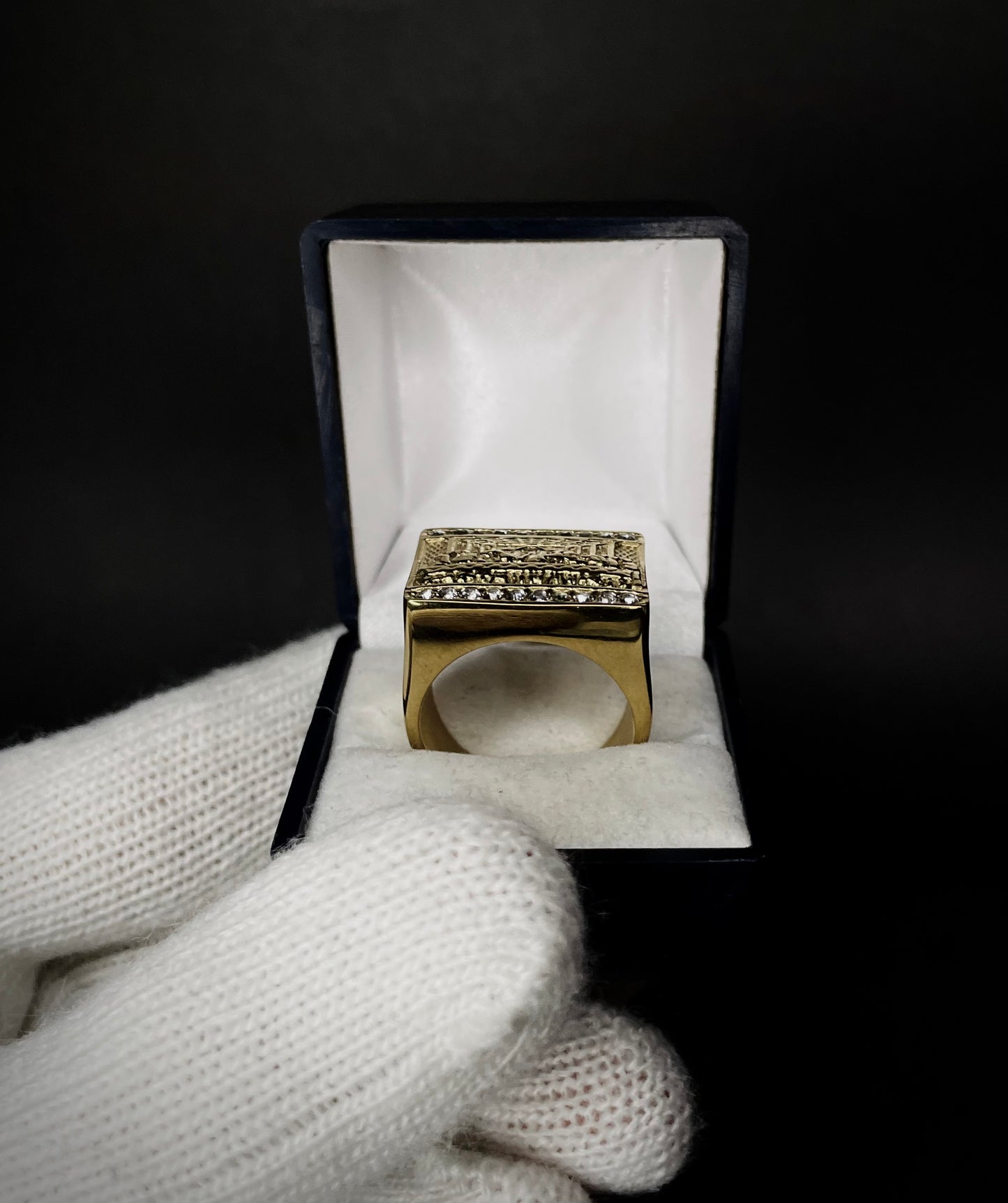Anillo Macizo Diseño Última Cena Enchapado Oro