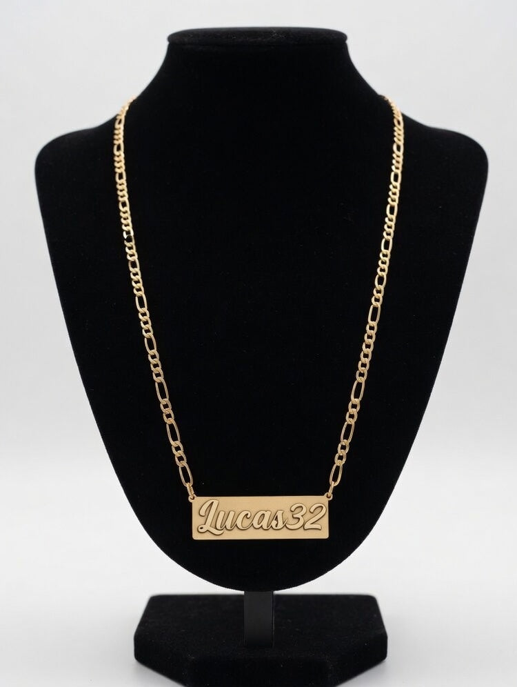 Cadena Con Nombre En Chapa Plata 925