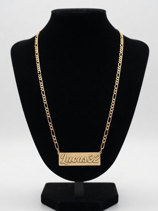 Cadena Con Nombre En Chapa Plata 925